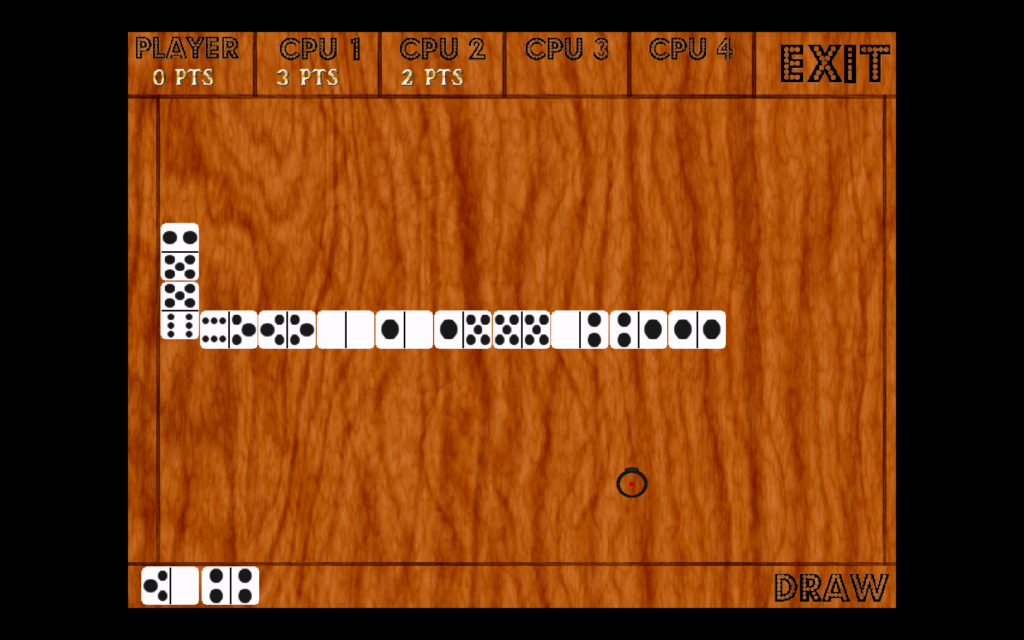 Arcade Convoy Dominoes gameplay on a wooden game table
