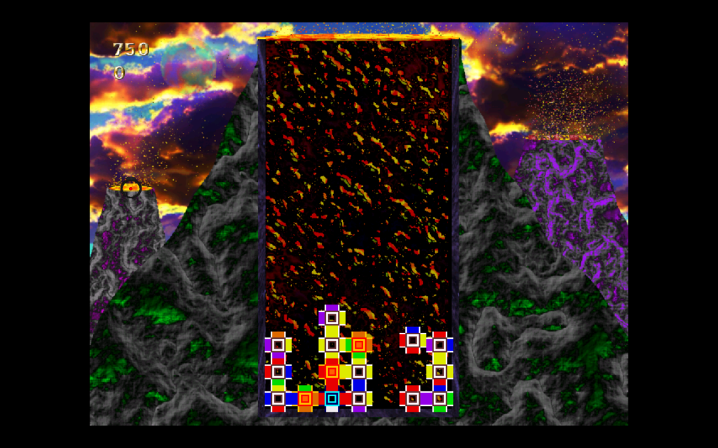 Roto Lines gameplay with colorful connected pieces in the central playfield